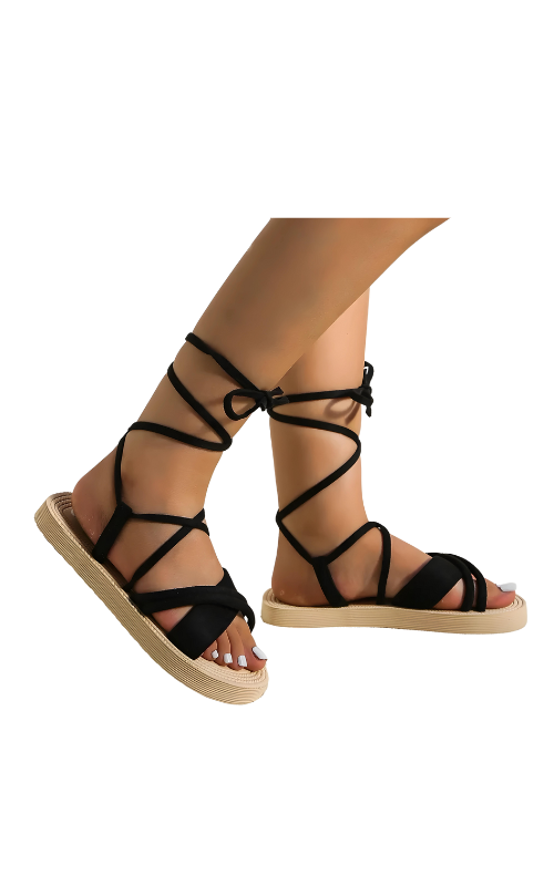 Women's fashion trend anti-slip wear-resistant comfortable soft soled cloth strap flat sandals