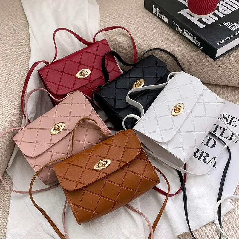 Fashion Simple Women's Bag New Crossbody Bag Mini Shoulder Bag PU Leather Handbag Mobile Phone Coin Purse Bag Small Square Bag
