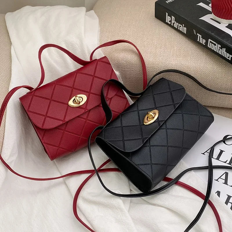 Fashion Simple Women's Bag New Crossbody Bag Mini Shoulder Bag PU Leather Handbag Mobile Phone Coin Purse Bag Small Square Bag